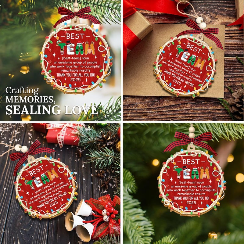 HEXMOZ Christmas Team Gifts for Coworkers, Employees - Thank You, Appreciation Gifts for Work Team, Group, Boss Lady, Work Bestie - Best Team Ever Keepsake, Christmas Ornaments Tree Decoration 2025 - Image 3